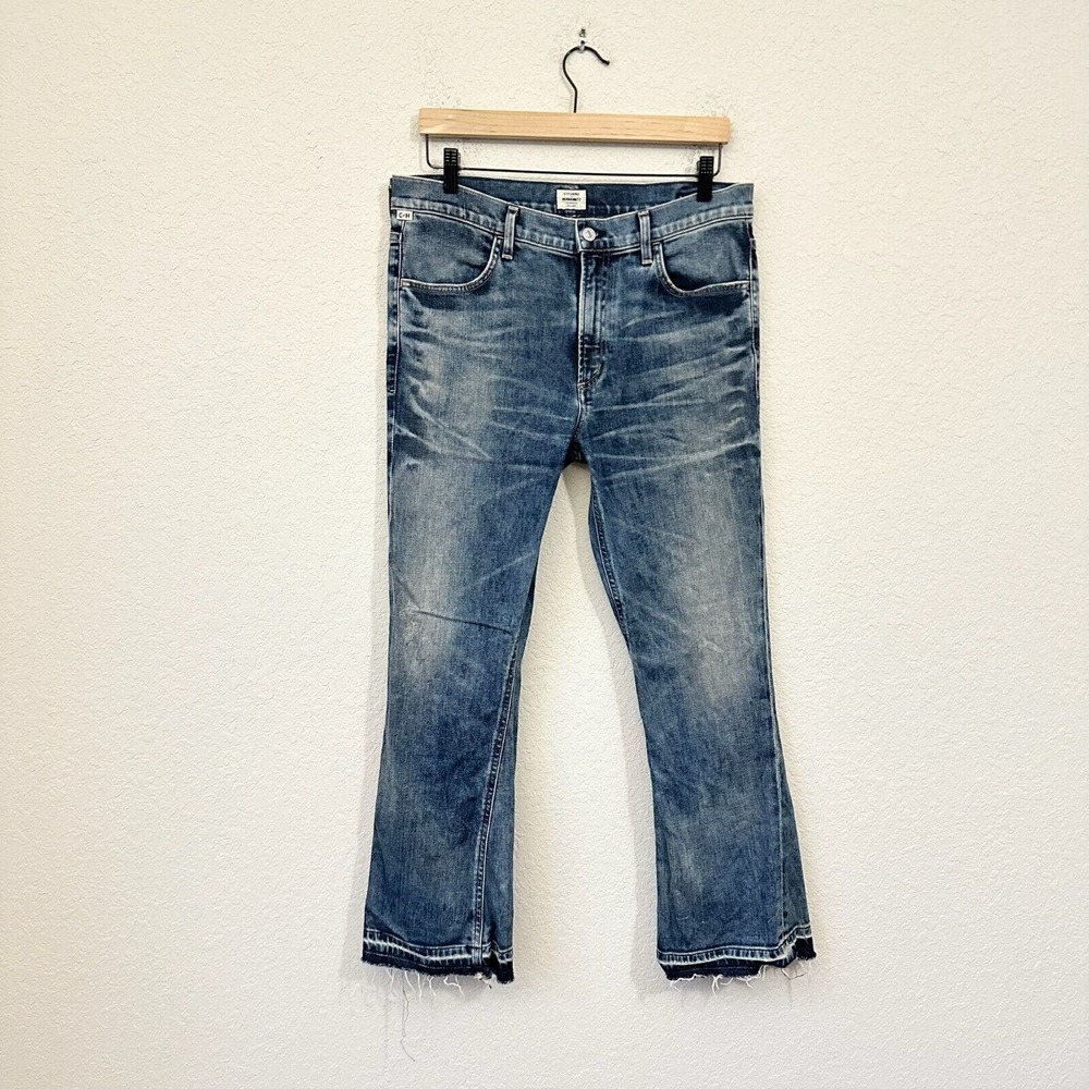 Citizens Of Humanity Blue Distressed Flare Jeans